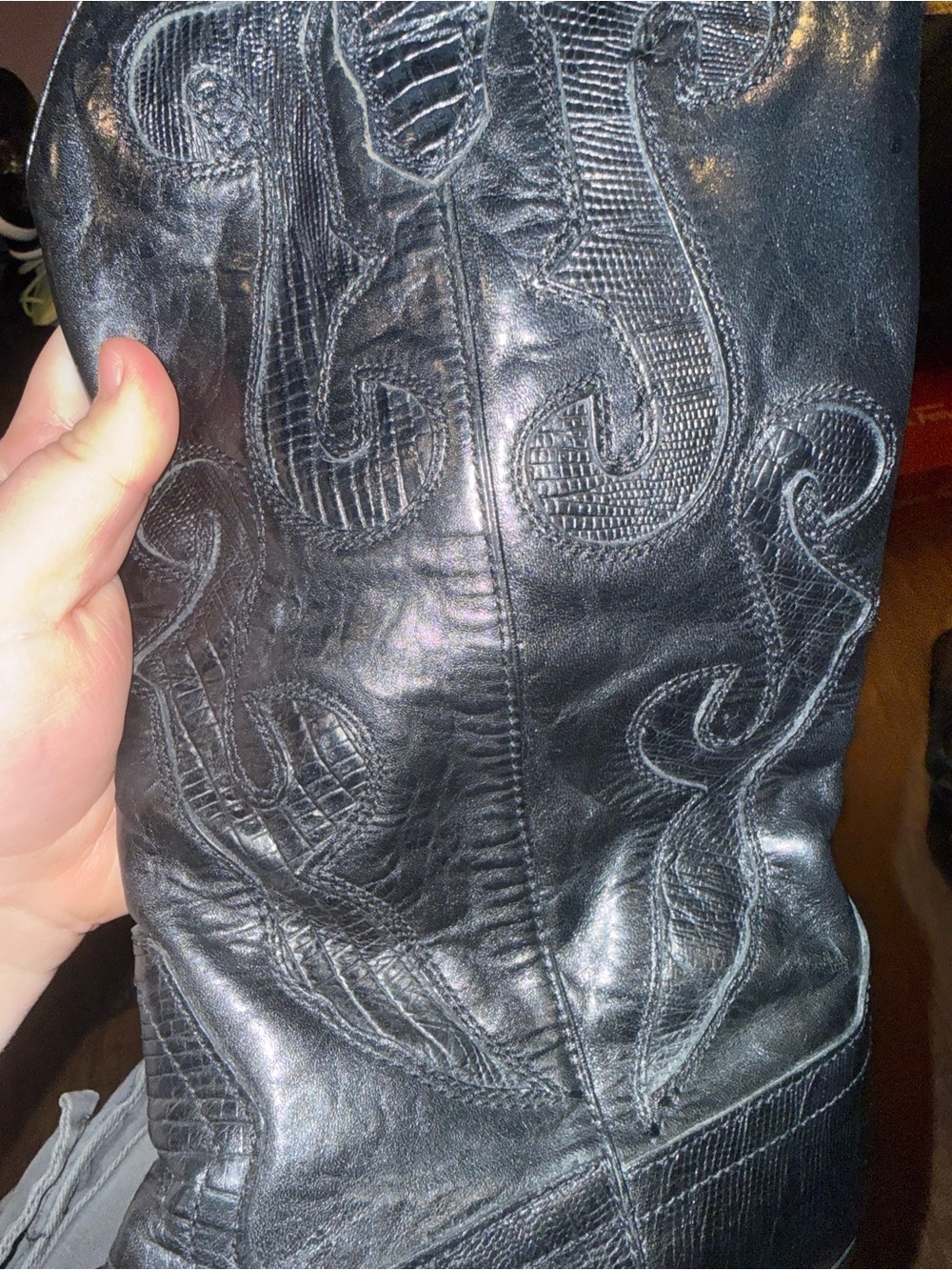 Nine West Black Western Heeled Boots - Picture 6 of 6